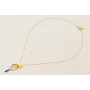 Solitario cadena eslabón pequeño dorado con colgan