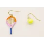 Pendientes raqueta esmaltada morada,azul,naranja  