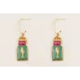 Pendientes colgante chapa pez esmalte verde, pepit