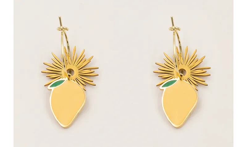 Pendientes aro pequeño ACERO INOXIDABLE con colgan