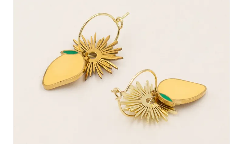 Pendientes aro pequeño ACERO INOXIDABLE con colgan