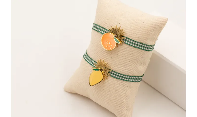 Pulsera lazo vichy verde con cierre tubo, centro m