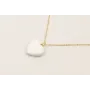 Solitario corazón blanco con cadena eslabón pequeñ