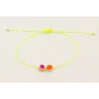Pulsera hilo amarillo fluor con entrepieza hexagon