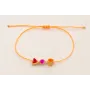 Pulsera hilo naranja fluor con entrepieza hexagona