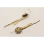 Pendientes aro mediano dorado mate con flor labrad