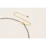 Collar cadena miyuki negro con colgante irregular 