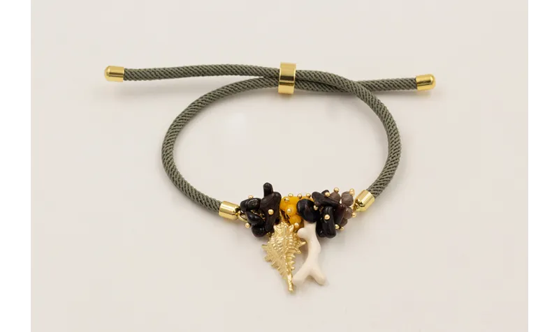 Pulsera cordón preparado para pulsera color gris c