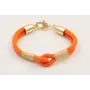Pulsera cordón retorcido naranjas con nudo falso d