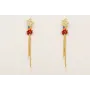Pendientes perno estrellas coral dorado mate con f