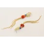 Pendientes perno estrellas coral dorado mate con f
