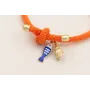 Pulsera cordón elastico naranja con pez esmaltado 