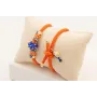 Pulsera cordón elastico naranja con pez esmaltado 