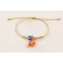 Pulsera hilo metalico dorada palido con burruño fa