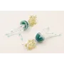 Pendientes medusa abalorios verde y blanca con per