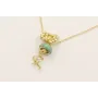 Collar colgante medusa esmaltada verde piedra y ra