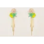 Pendientes perno caracola concha con petalo esmlat