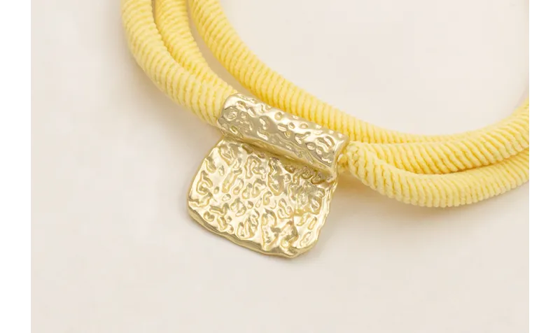 Pulsera 3 vueltas cordón elastico color amarillo p