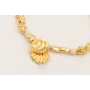 Pulsera ORO18K facetadas piedra cuarzo crema, piez