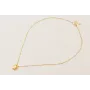 Collar ORO18K cadena microbola con colgante botón 