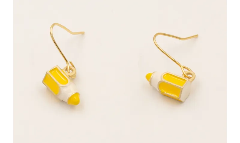 Pendientes gancho de acero inoxidable con colgante