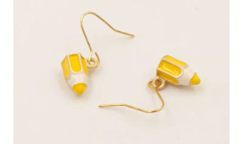 Pendientes gancho de acero inoxidable con colgante