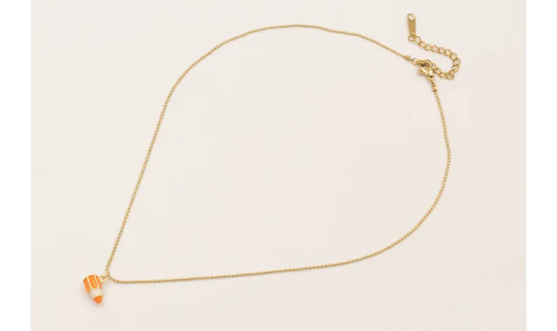 Collar cadena bolitas ACERO INOXIDABLE  con colgan