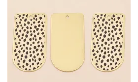 Pieza 50*25 Oro mate Piel Tigre / Cuentas Metálicas de Latón / Zamak